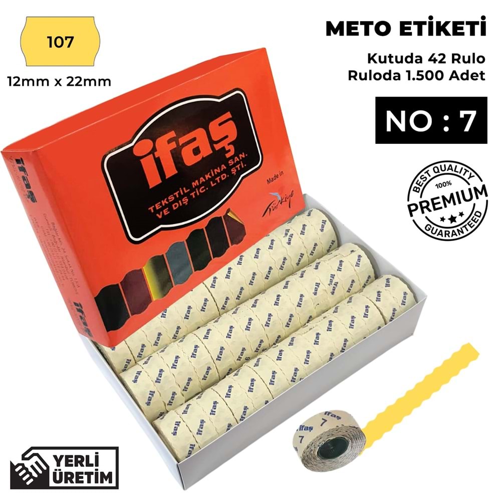Meto Etiketi 107 Hardal Sarısı