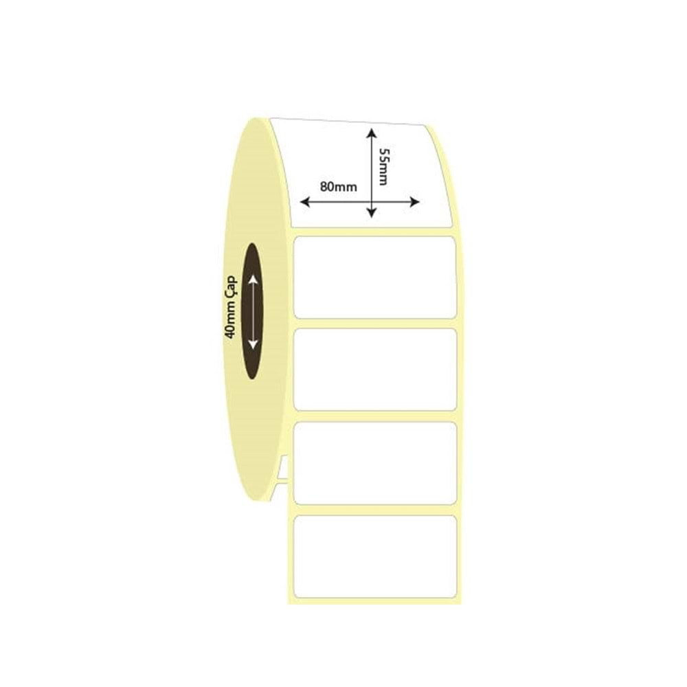 Barkod Etiket 80 mm x 55 mm