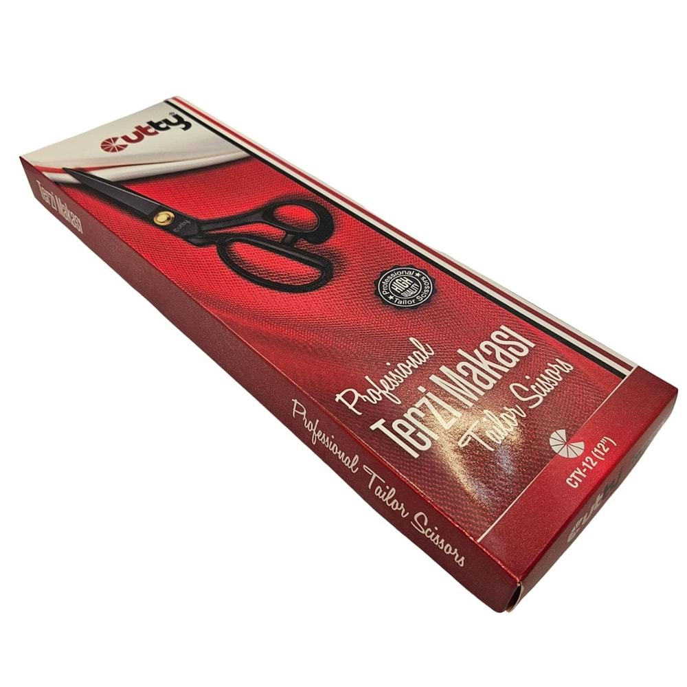 Siyah Saplı Paslanmaz Çelik Somunlu Makas 12 Inch
