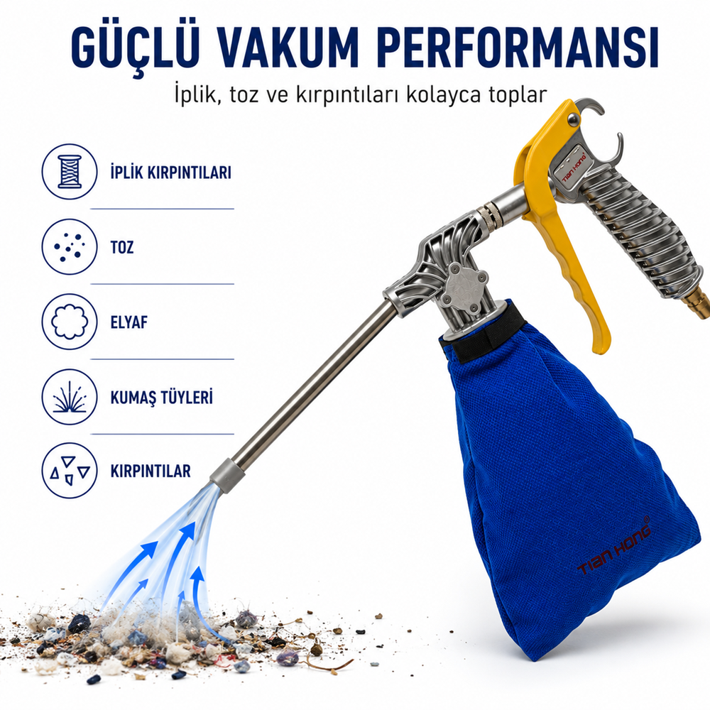 Vakumlu ve Üflemeli Hava Temizleme Tabancası