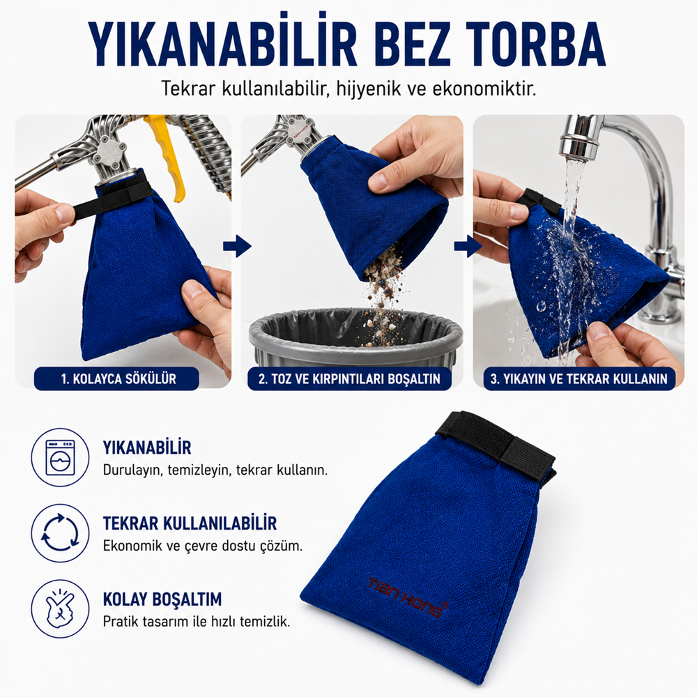 Vakumlu ve Üflemeli Hava Temizleme Tabancası