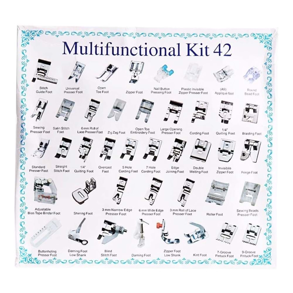 Ev Tipi Aile Dikiş Makinesi 42 Çeşit Ayak Seti