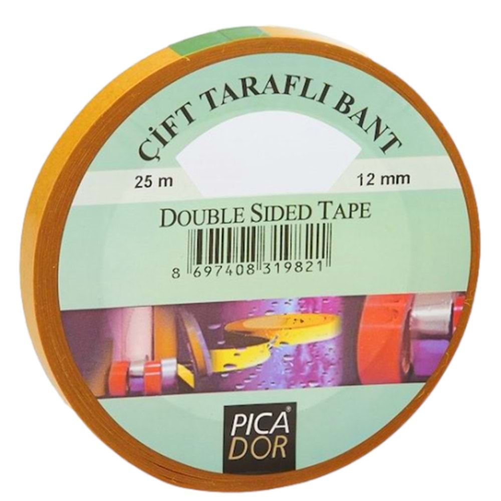 Çift Taraflı Bant 12 mm x 25 metre