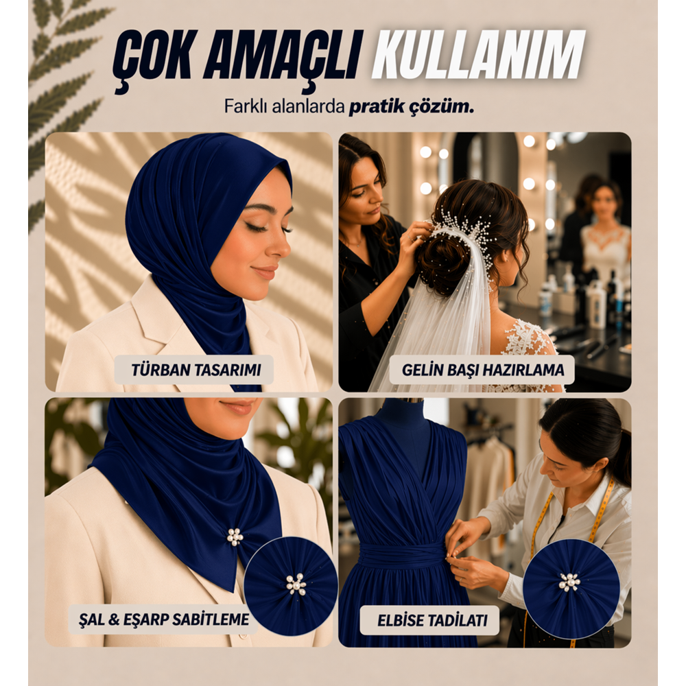 Lacivert İnce Kılçık Şeridi 5 mm 20 Adet Şerit 2.000 Adet Türban Tabancası Yedek Kılçık Seti