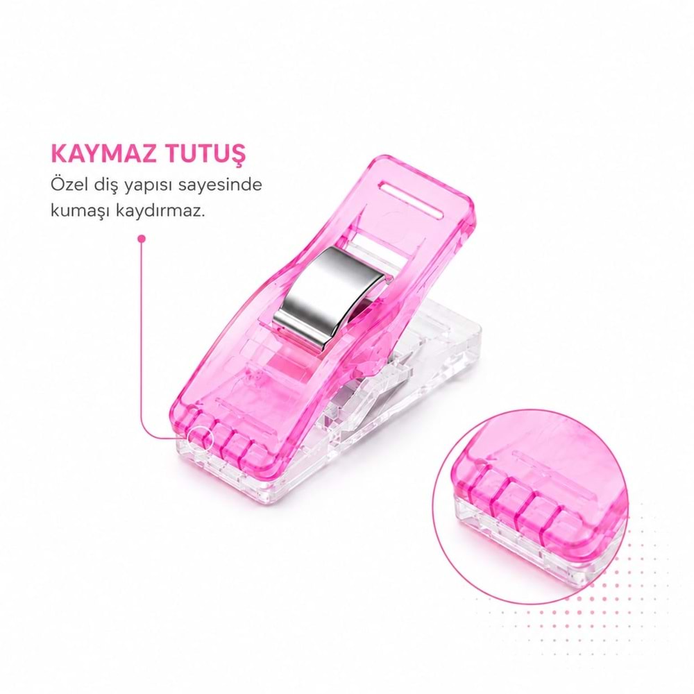 Kumaş Sabitleme Klipsi Patchwork Ve Dikiş İçin İğnesiz Mandal 24 Adet