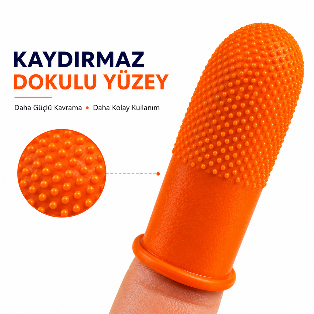 Kauçuk Terzi Parmaklık Kaydırmaz Silikon Kağıt Para Sayma Kumaş Tutma 48 Adet