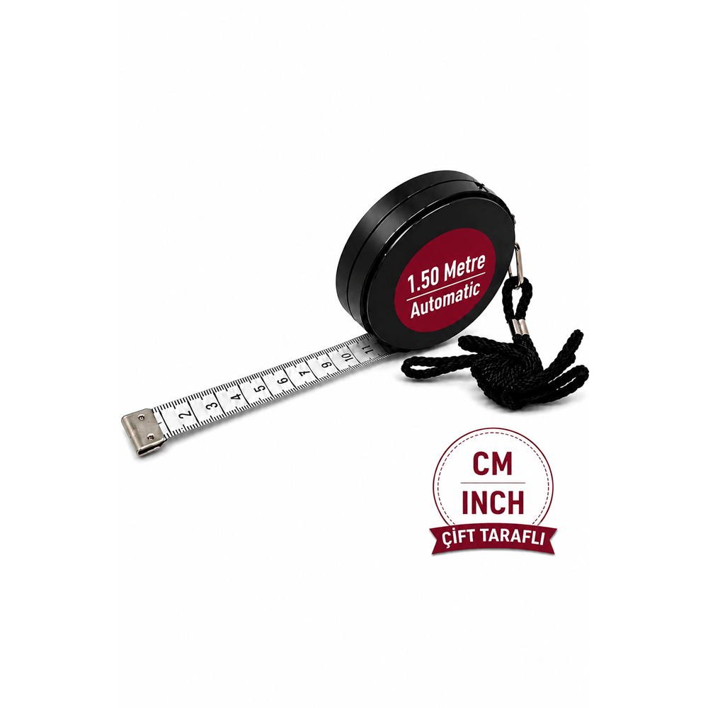 Otomatik Mezura cm - inch Çift Taraflı Askılı Terzi Mezurası 1.50 Metre