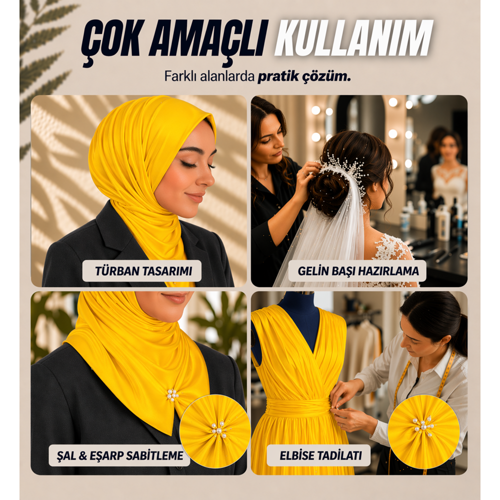 Sarı İnce Kılçık Şeridi 5 mm 20 Adet Şerit 2.000 Adet Türban Tabancası Yedek Kılçık Seti