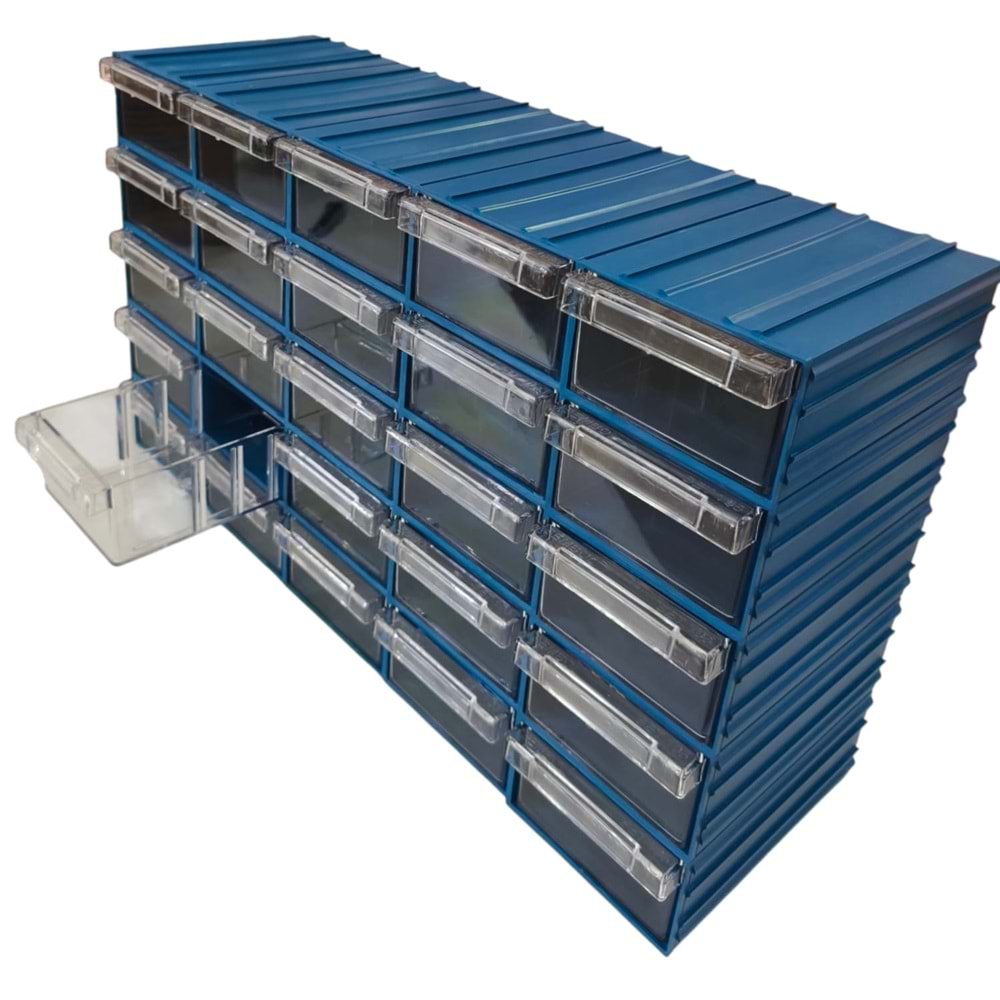 Plastik Çekmece 25 Adet 110mm x 170mm x 65 mm