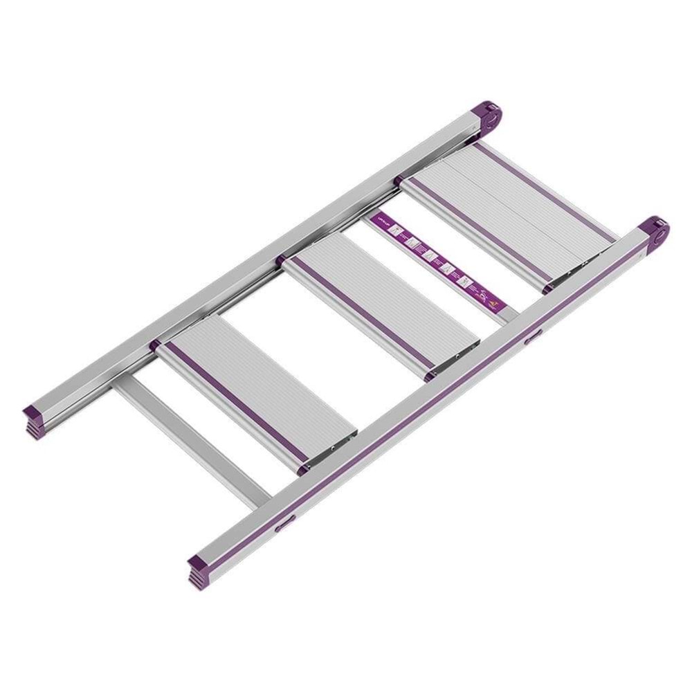 Üç Basamaklı Merdiven 102 cm x 41 cm x 5 cm 3.6 Kg Eloksal Alüminyum