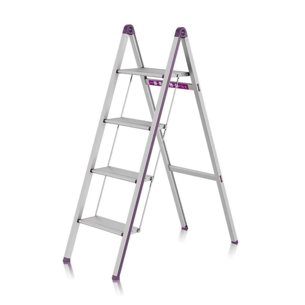 Dört Basamaklı Merdiven 127 cm x 41 cm x 5 cm 5 Kg Eloksal Alüminyum