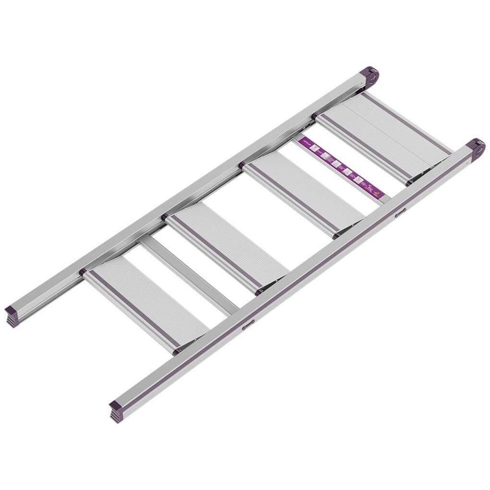 Dört Basamaklı Merdiven 127 cm x 41 cm x 5 cm 5 Kg Eloksal Alüminyum