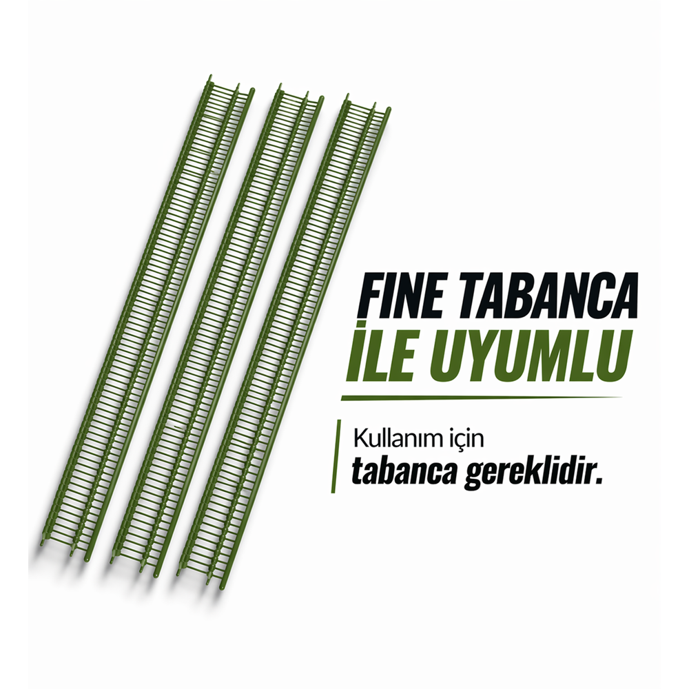 Yeşil İnce Kılçık Şeridi 5 mm 20 Adet Şerit 2.000 Adet Türban Tabancası Yedek Kılçık Seti