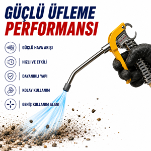 Vakumlu ve Üflemeli Hava Temizleme Tabancası