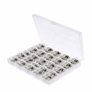 Ev Tipi Aile Dikiş Makinesi Metal Masura Kapaklı Şeffaf Saklama Kutulu 25 Adet Masura