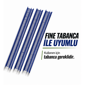 Lacivert İnce Kılçık Şeridi 5 mm 20 Adet Şerit 2.000 Adet Türban Tabancası Yedek Kılçık Seti