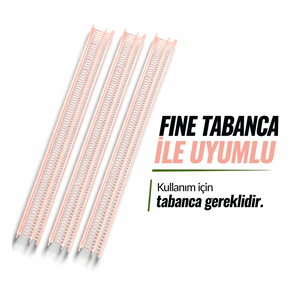 Pembe İnce Kılçık Şeridi 5 mm 20 Adet Şerit 2.000 Adet Türban Tabancası Yedek Kılçık Seti