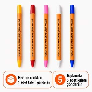 Buhar İle Uçan Kumaş Çizim Kalemi 5 Renk Silinebilir Sabun Kalem Seti
