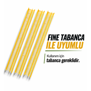 Sarı İnce Kılçık Şeridi 5 mm 20 Adet Şerit 2.000 Adet Türban Tabancası Yedek Kılçık Seti