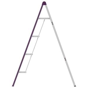 Dört Basamaklı Merdiven 127 cm x 41 cm x 5 cm 5 Kg Eloksal Alüminyum
