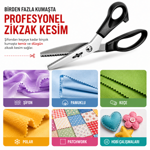 Terzi Zikzak Kumaş Kesim Sürfile Makası 9 Inch 22,86 cm