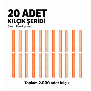 Turuncu 5 mm Fine Kılçık 20 Şerit 2.000 Adet Etiketleme Kılçık Türban Ve Kuaför Tabancası İle Uyumlu