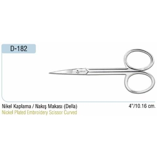 D-182 Nikel Kaplama Nakış Makası 04 Inch 10.16 cm