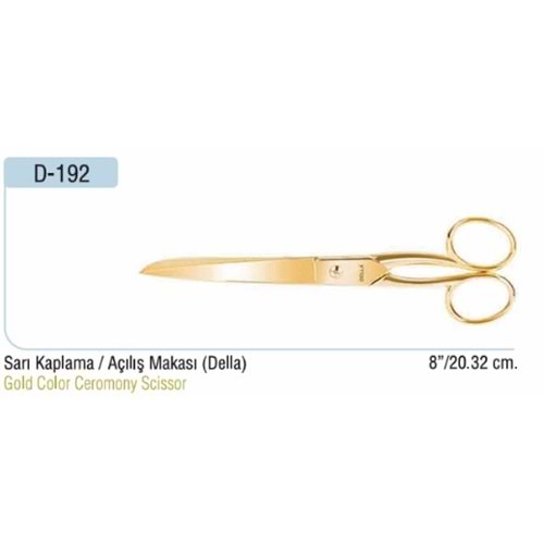 D-192 Sarı Kaplama Açılış Makası 08 Inch 20.32 cm