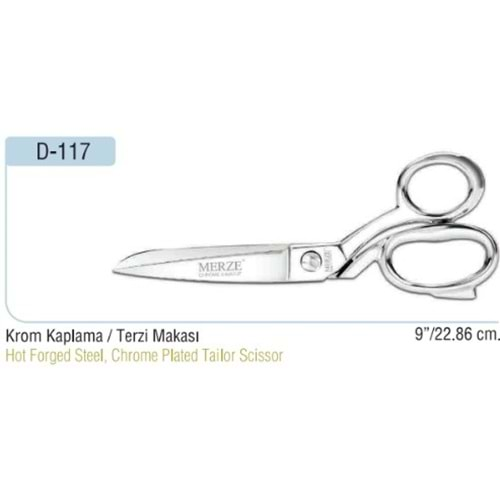 D-117 Krom Kaplama Terzi Makası 09 Inch 22.86 cm