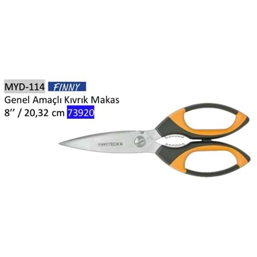 MYD-114 73920 Genel Amaçlı Kıvrık Makas 08 Inch 20.32 cm Made in Germany