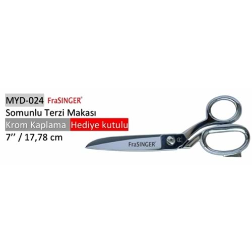 MYD-024 Somunlu Terzi Makası Krom Kaplama Hediye Kutulu 07 Inch 17.78 cm