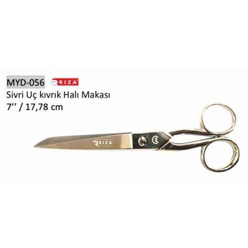 MYD-056 Sivri Uç Kıvrık Halı Makası 07 Inch 17.78 cm