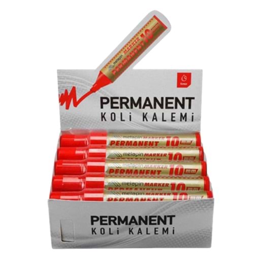 Permanent Koli Kalemi, Model : Kesik Uçlu, Renk : Kırmızı, 10 MM