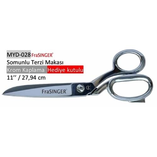 MYD-028 Somunlu Terzi Makası Krom Kaplama Hediye Kutulu 11 Inch 27.94 cm