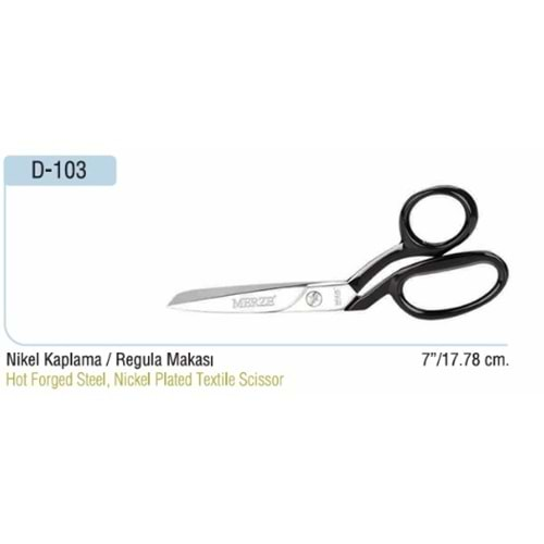 D-103 Nikel Kaplama Regula Makası 07 Inch 17.78 cm