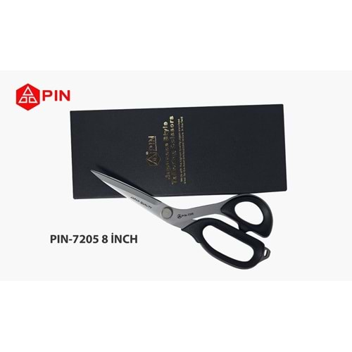 Eğik Teflon Saplı Terzi Kumaş Makası, PIN-7205, 8 Inch