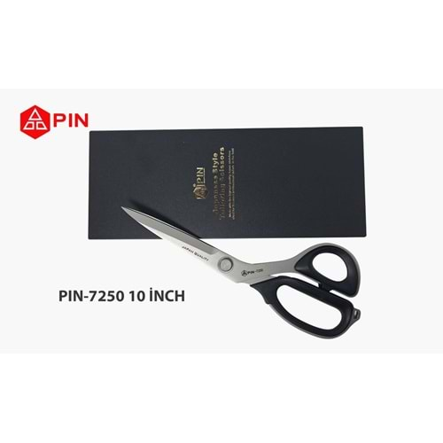 Eğik Teflon Saplı Terzi Kumaş Makası, PIN-7250, 10 Inch