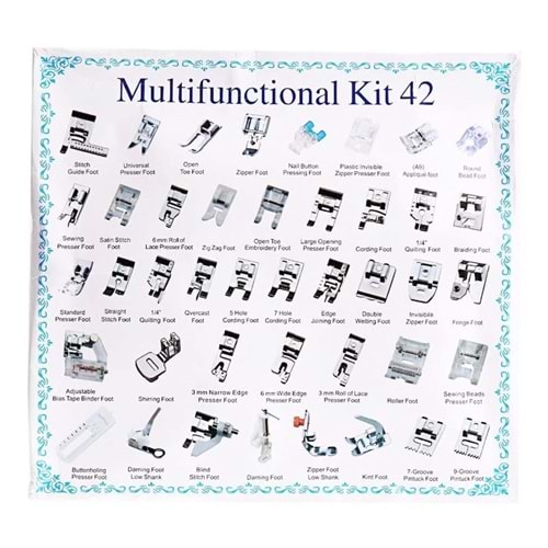 Ev Tipi Aile Dikiş Makinesi 42 Çeşit Ayak Seti