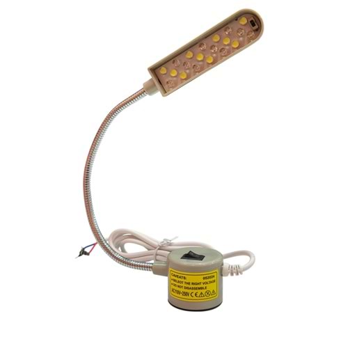 Dikiş Makinası Mıknatıslı Spiral UV Led Mor Işık Led Lamba 20 Adet Led ( 10 Adet Mor & 10 Adet Beyaz )