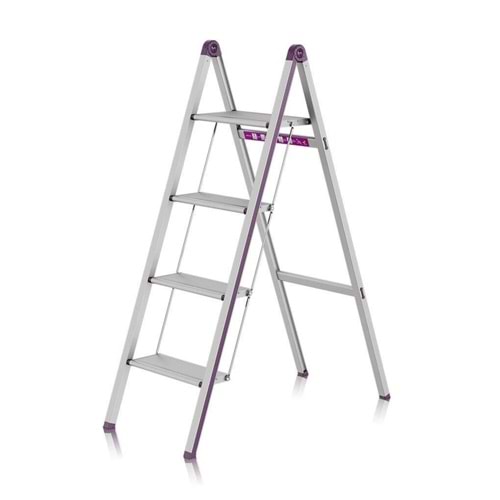 Dört Basamaklı Merdiven 127 cm x 41 cm x 5 cm 5 Kg Eloksal Alüminyum